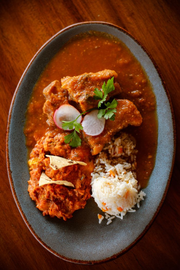 Mastering the First Impression: Your intriguing post title goes here A delicious plate of traditional Mexican cuisine featuring mole, rice, and garnish.