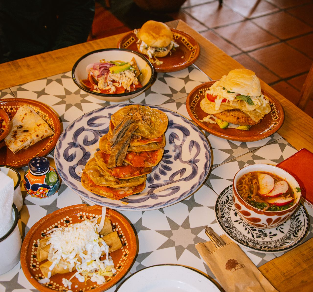 Crafting Captivating Headlines: Your awesome post title goes here Delicious traditional Mexican cuisine displayed on a tiled table in San Pedro Cholula, Puebla.
